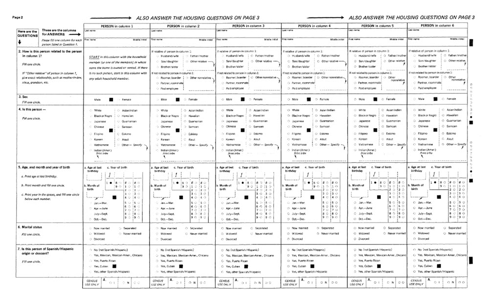 1980 Census Long-Form Questionnaire