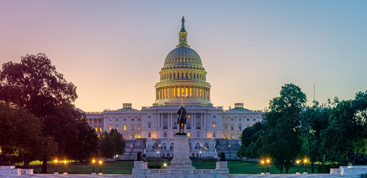 Panoramic image of the Capitol of the United States in morning light.
Original title; iStock-1193304984
