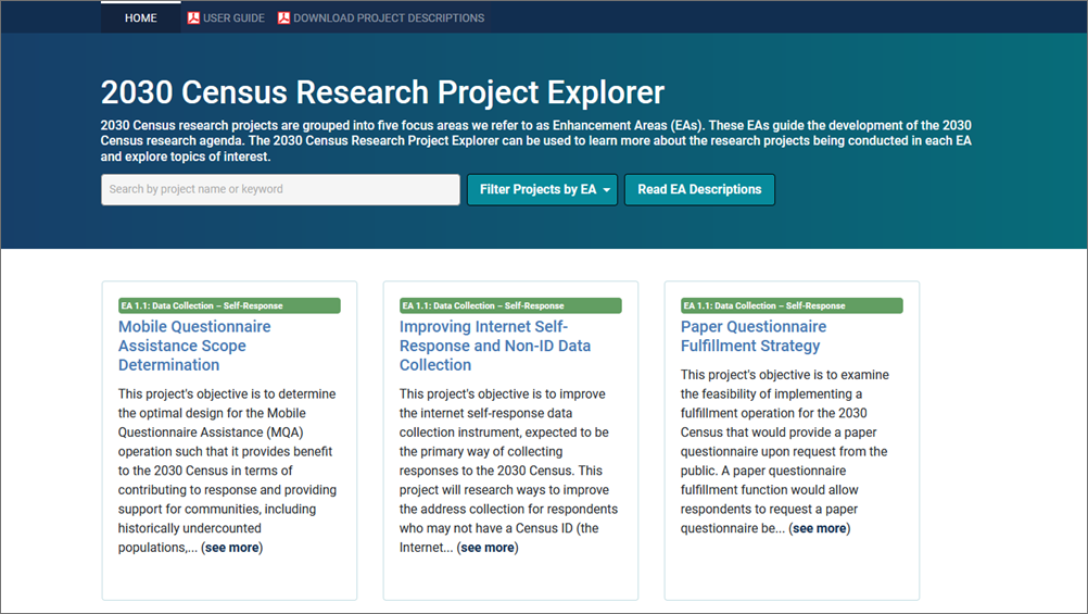 2030 Census Research Project Explorer